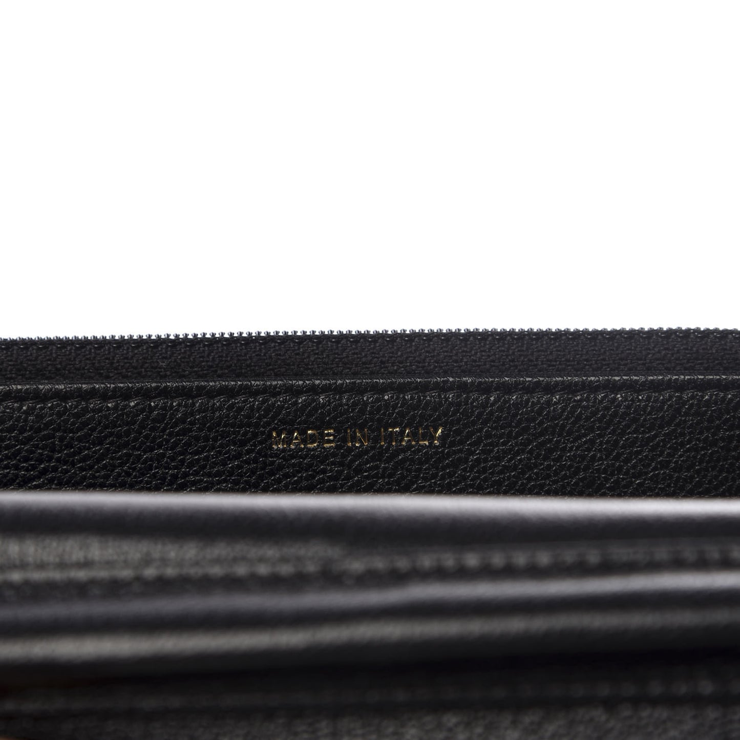 Goatskin Chevron Quilted Statement Wallet On Chain WOC Black