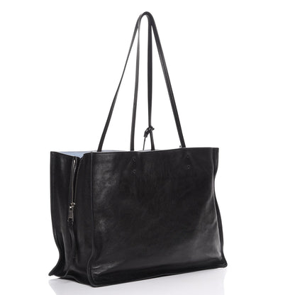 Prada Glace Calf Etiquette Tote Black Astrale 3 of 10