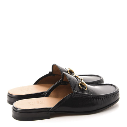 Gucci Goatskin Mens Horsebit Slippers 8 Black 4 of 9