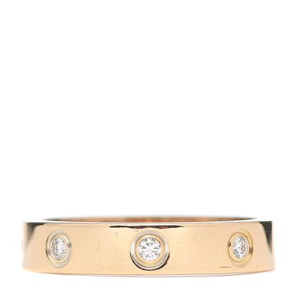Cartier 18K Yellow Gold 8 Diamond 4mm LOVE Wedding Band Ring 54 6.75 3 of 4