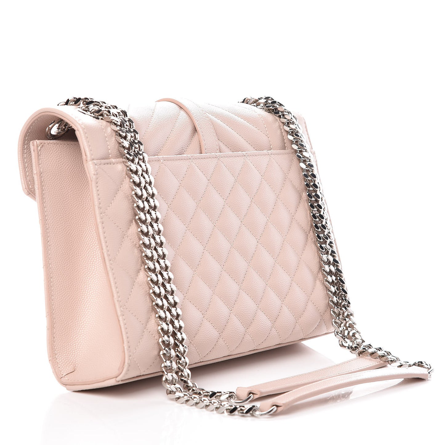 Grain De Poudre Textured Mixed Matelasse Medium Triquilt Monogram Satchel Marble Pink