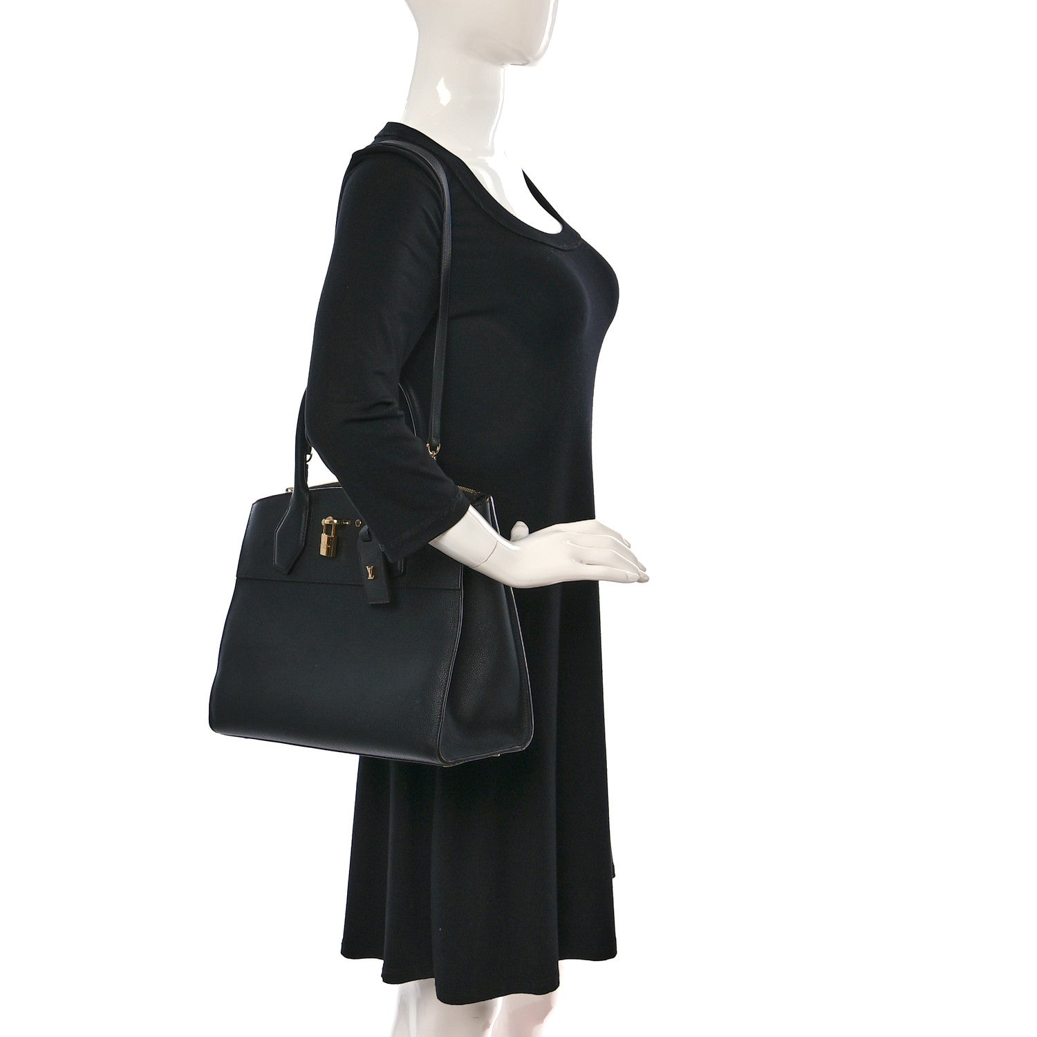 Louis Vuitton Taurillon City Steamer MM Black 2 of 11