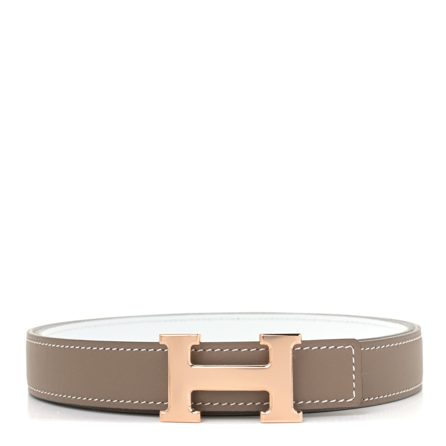 Epsom Swift 24mm H Belt 90 White Etoupe