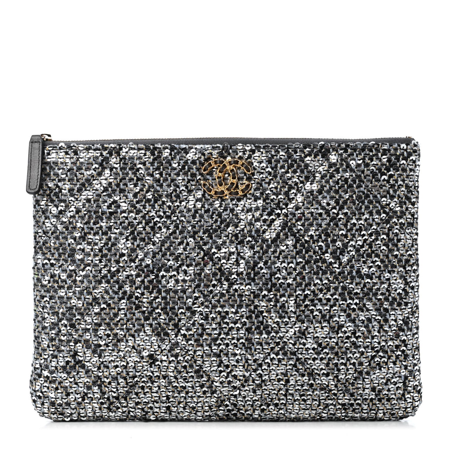 Sequins Medium 19 Pouch Silver