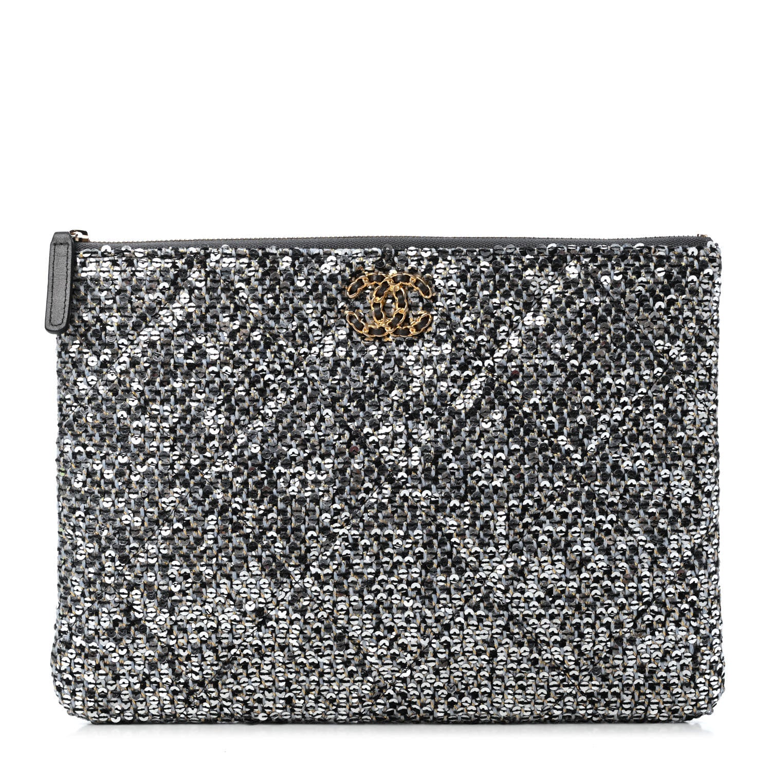 Chanel Sequins Medium 19 Pouch Silver 1 of 8