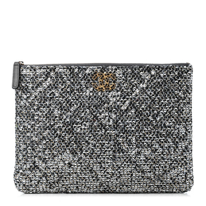 Chanel Sequins Medium 19 Pouch Silver 1 of 8