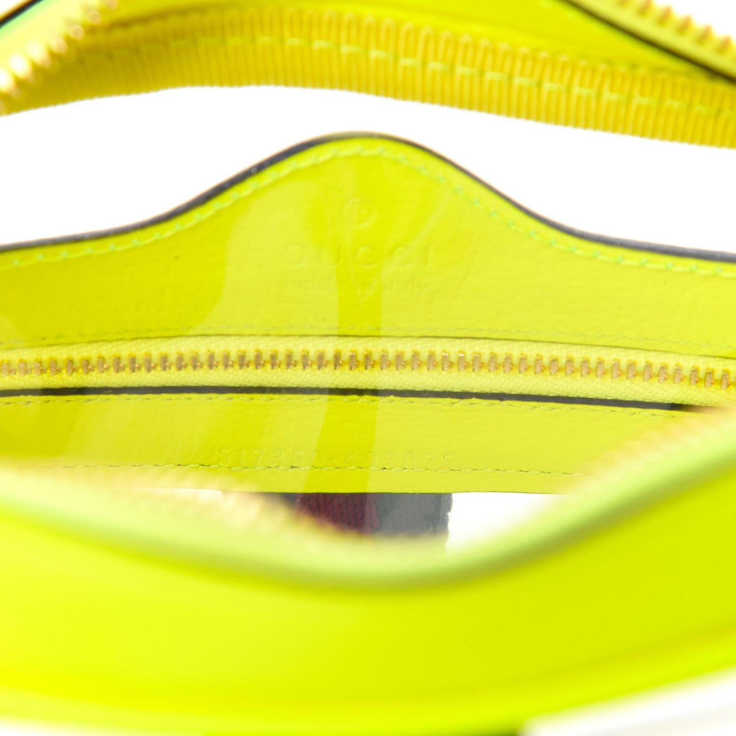 Vinyl Web Mini Ophidia Transparent Shoulder Bag Yellow Fluo