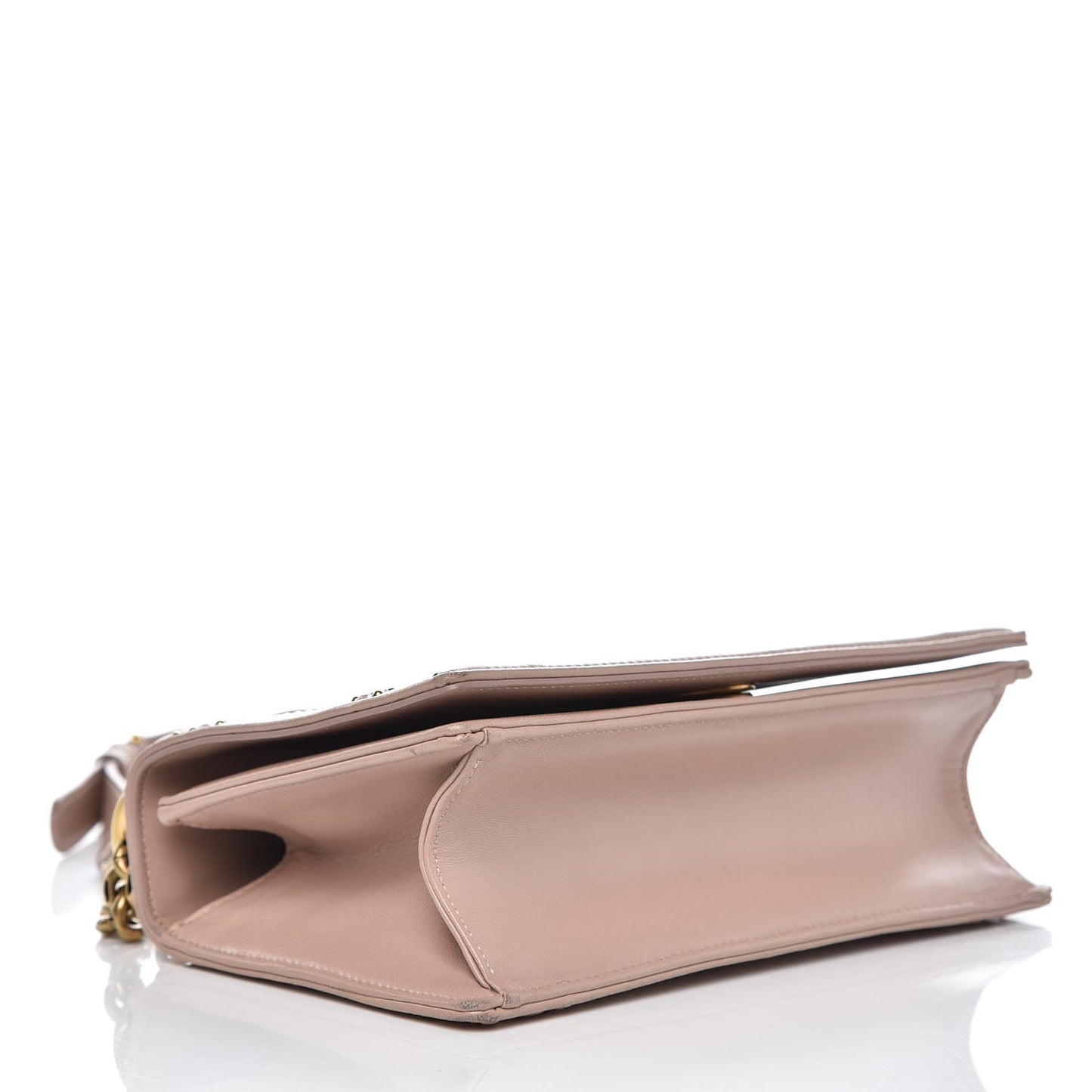 Lambskin Studded Small Diorama Flap Bag Nude