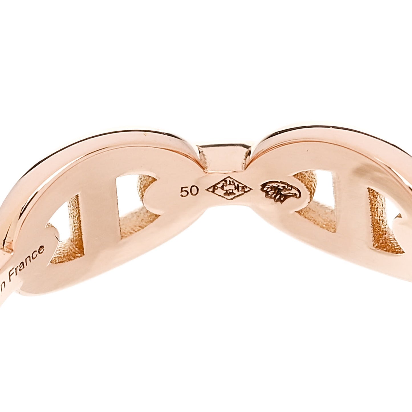 18K Rose Gold PM Chaine d'Ancre Enchainee Ring 50 5.25