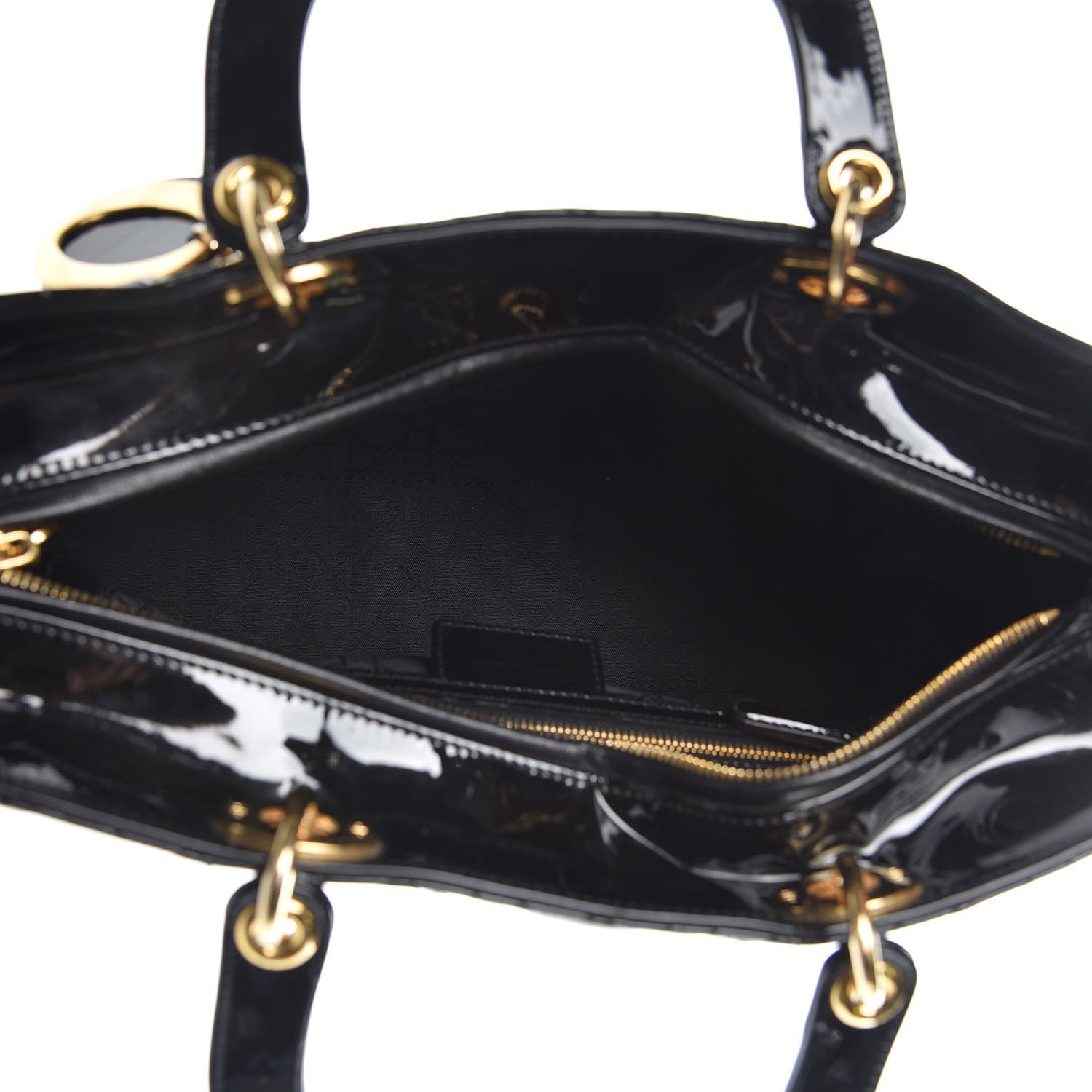 Christian Dior Patent Cannage Large Lady Dior Black 5 of 10