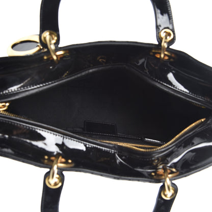 Christian Dior Patent Cannage Large Lady Dior Black 5 of 10