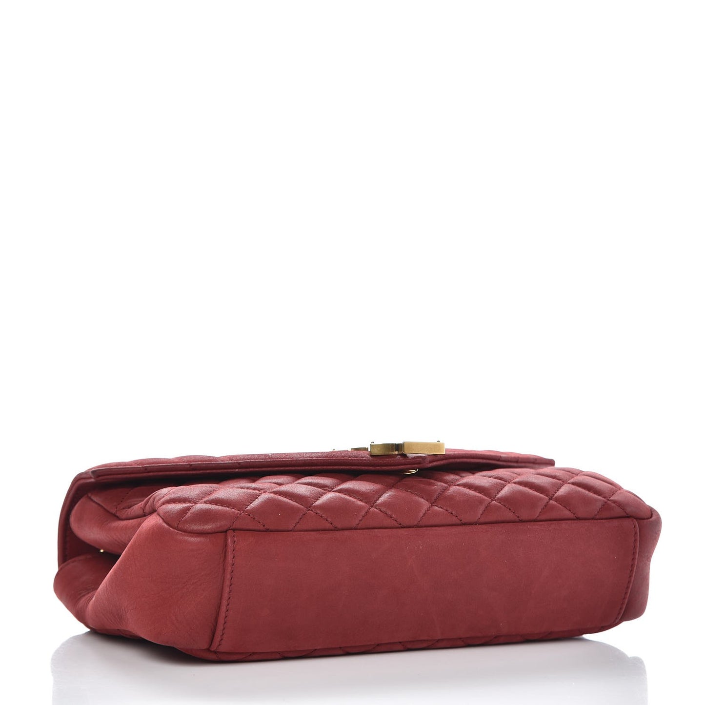 Metallic Calfskin Tri-Quilt Monogram Medium College Bag Red