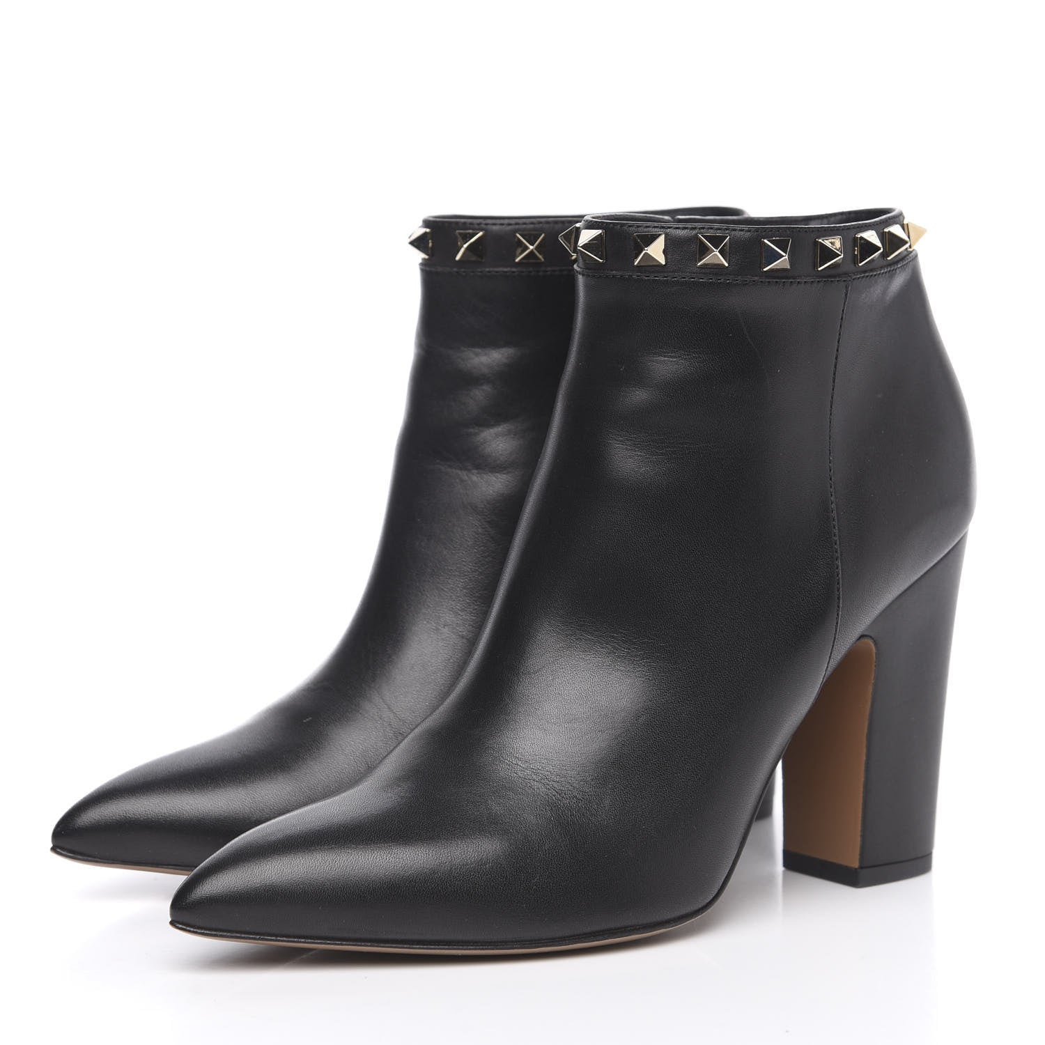 Valentino Garavani Calfskin Rockstud 100mm Ankle Boots 37.5 Black 3 of 11