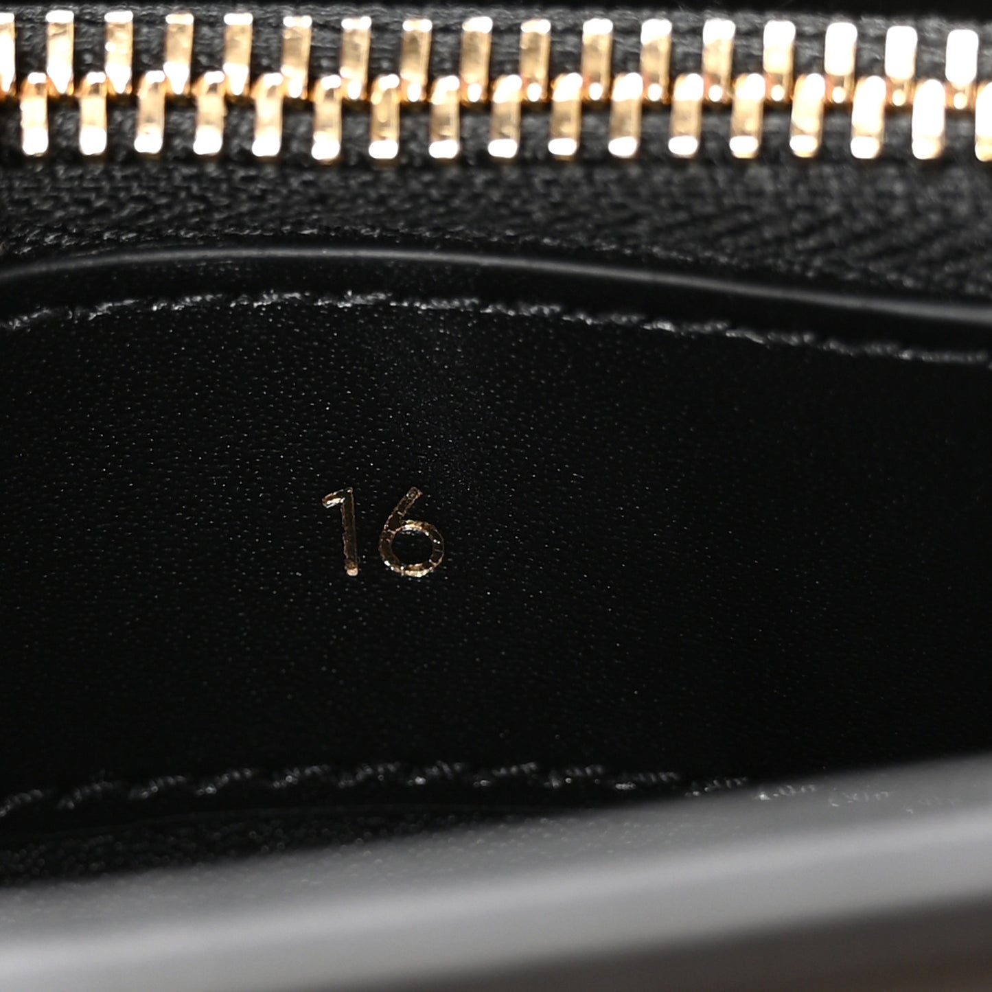 Satinated Calfskin Mini 16 Top Handle Bag Black