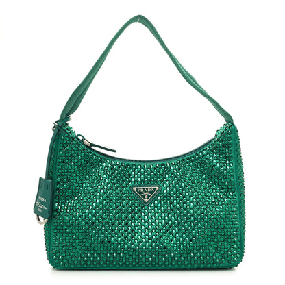 Prada Satin Crystal Mini Re-Edition 2000 Bag Mango 1 of 10