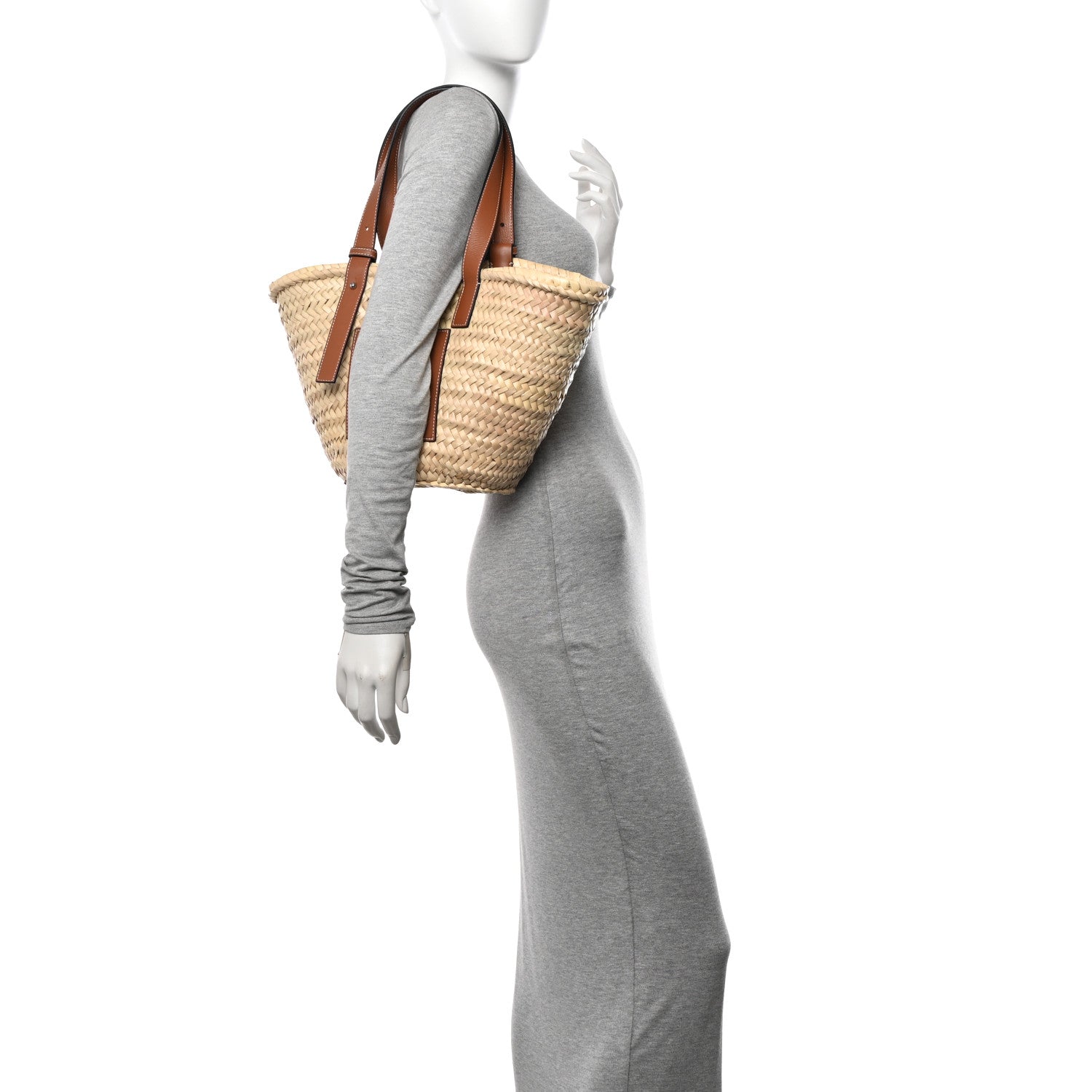 Loewe Raffia Basket Tote Bag Natural Tan 2 of 10