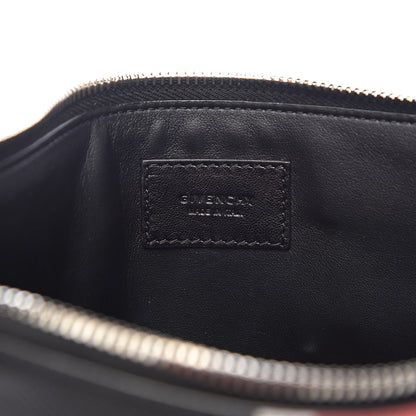 Givenchy Calfskin Striped Large Zip Pouch Black 6 of 9