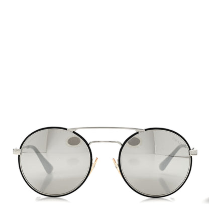 Prada Round Sunglasses SPR 51S Black Silver 2 of 8