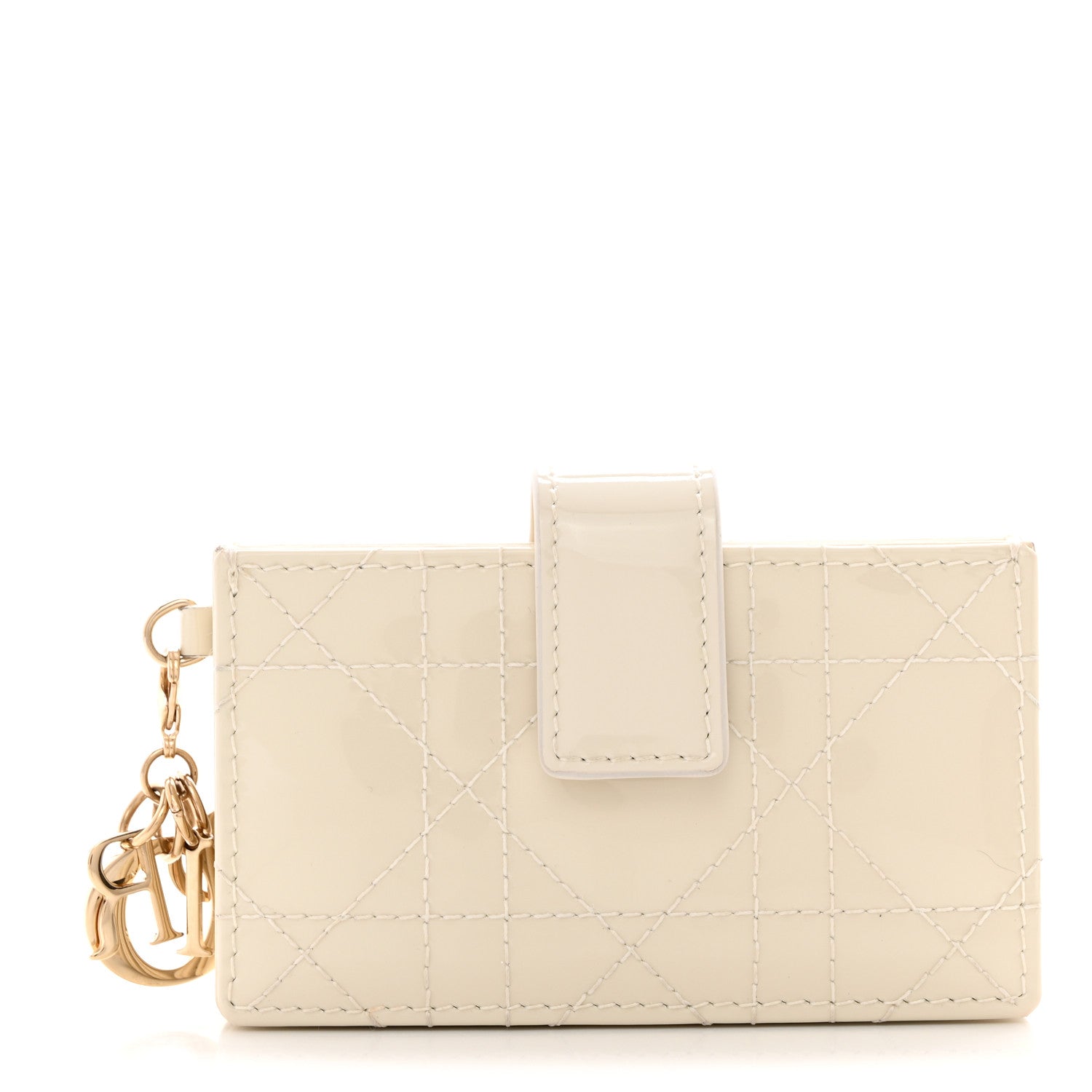 Christian Dior Patent Cannage Lady Dior 5-Gusset Card Holder White 1 of 7