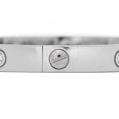 Cartier 18K White Gold 6 Diamond LOVE Bracelet 17 2 of 5
