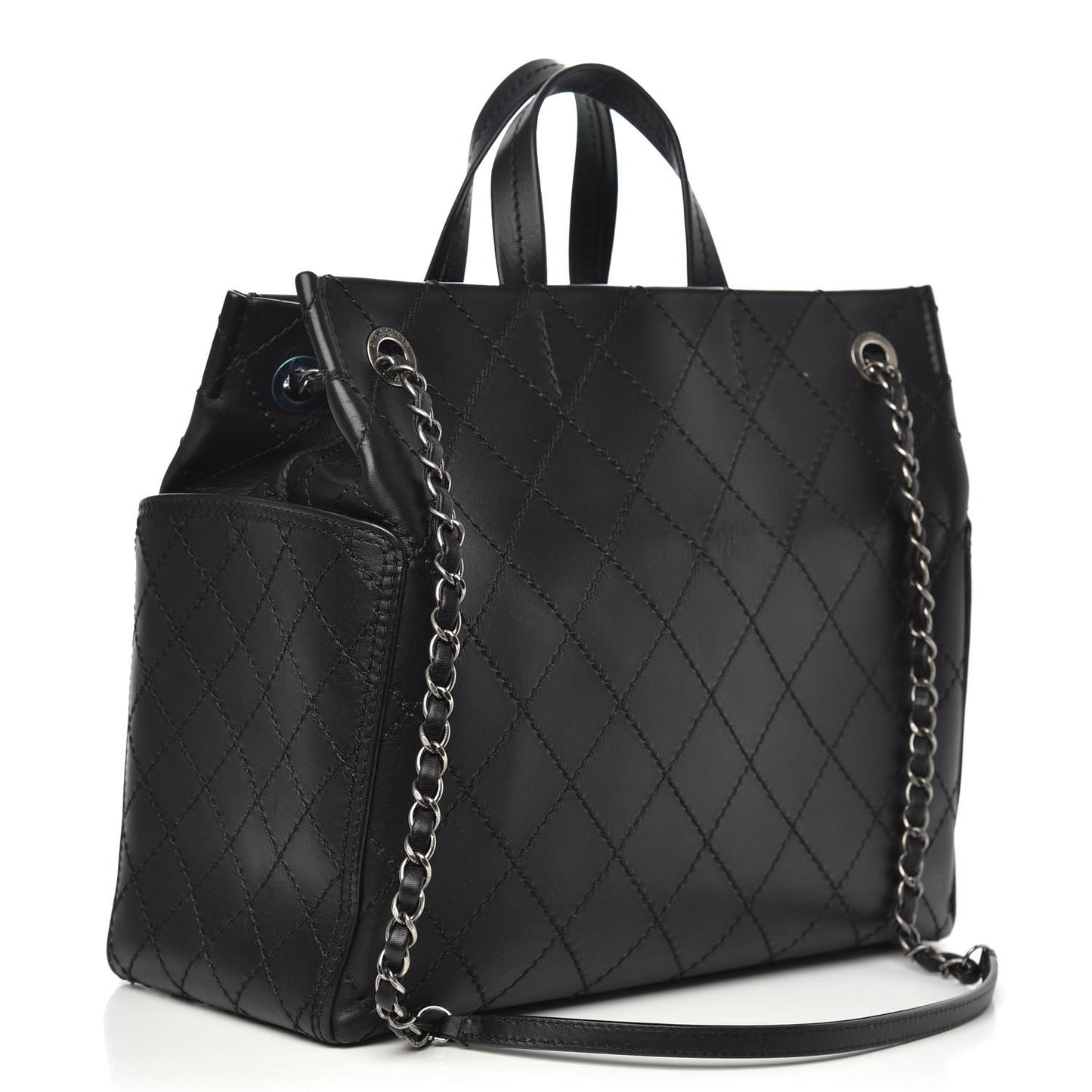 Calfskin CC Pocket Tote Black