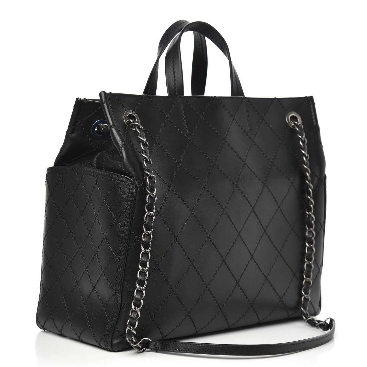 Chanel Calfskin CC Pocket Tote Black 3 of 10