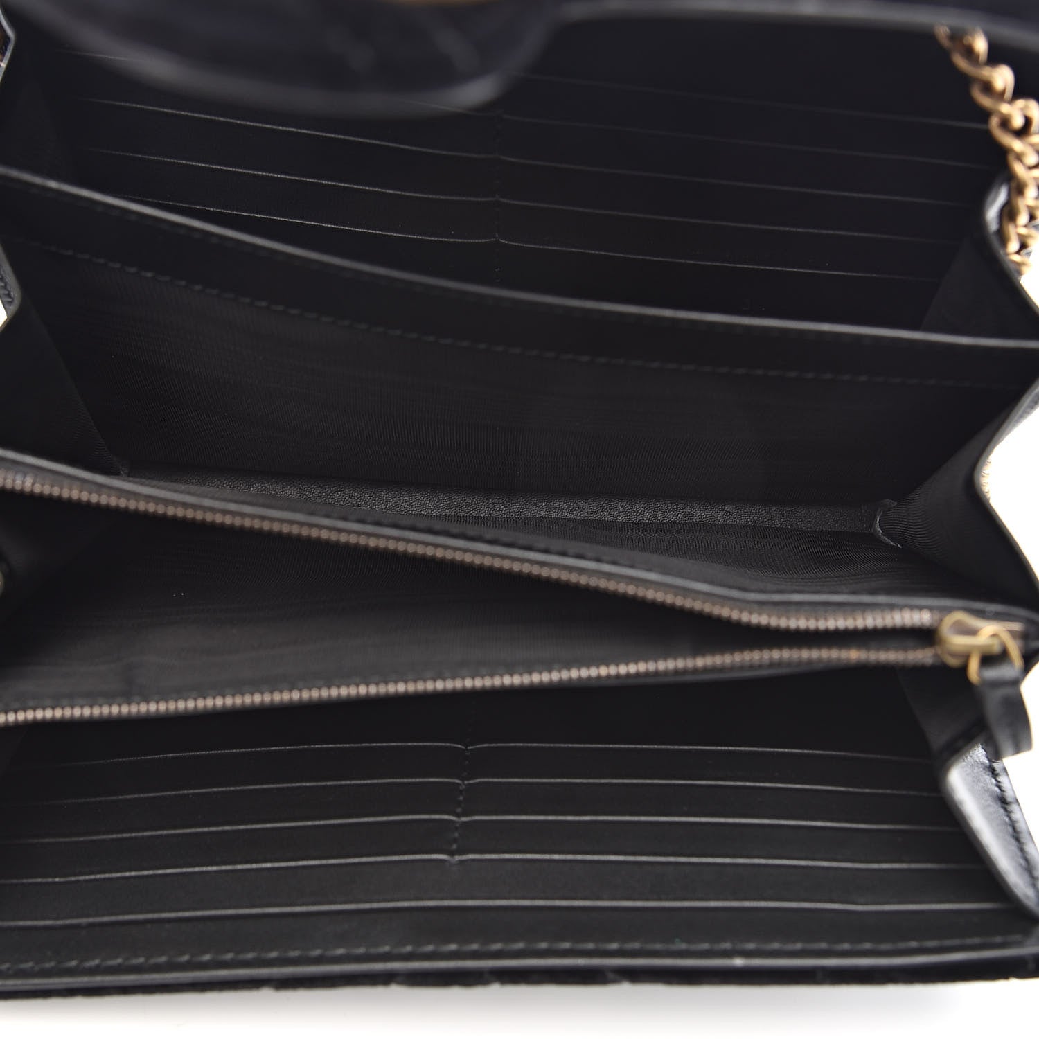 Gucci Velvet Matelasse GG Marmont Chain Wallet Black 5 of 11