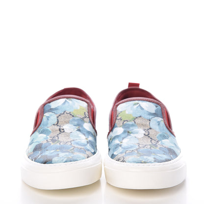 Gucci GG Supreme Monogram Blooms Womens Slip On Sneakers 36 Beige Blue Navy Red 2 of 9
