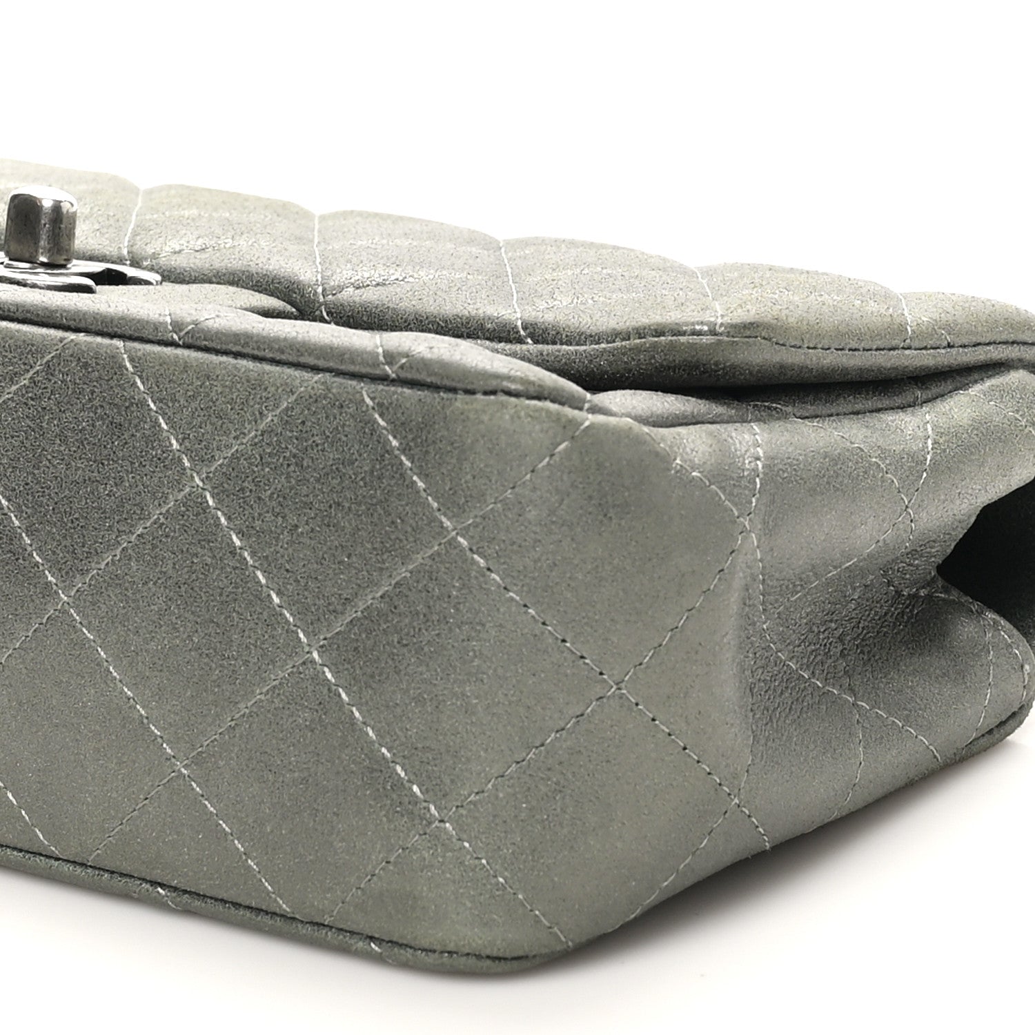 Chanel Iridescent Lambskin Quilted Mini Rectangular Flap Khaki 10 of 10
