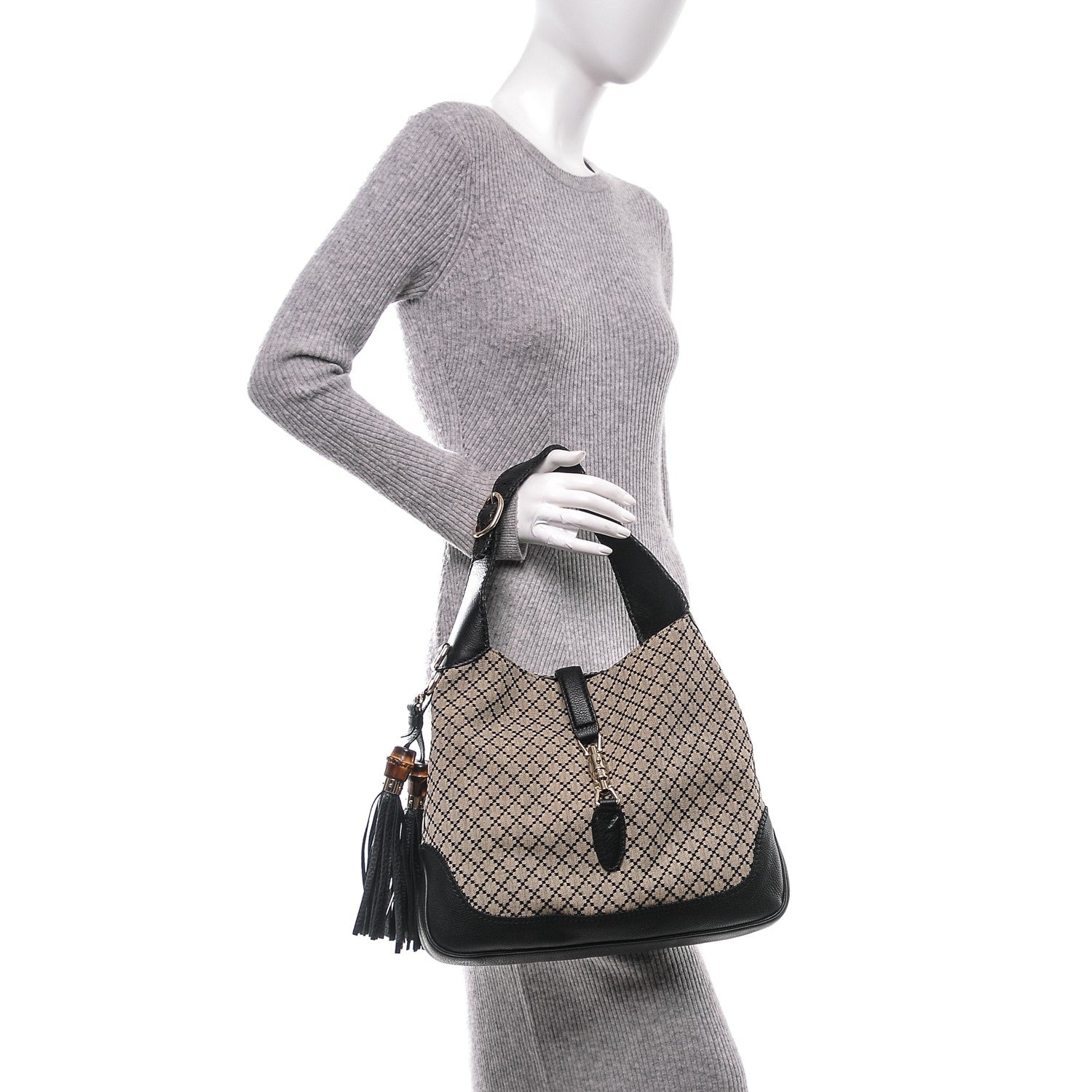 Gucci Diamante Medium New Jackie Shoulder Bag Nero Black 2 of 7
