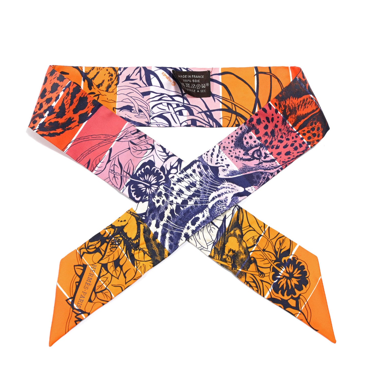 Silk Jungle Love Rainbow Twilly Orange Encre Vieux Rose