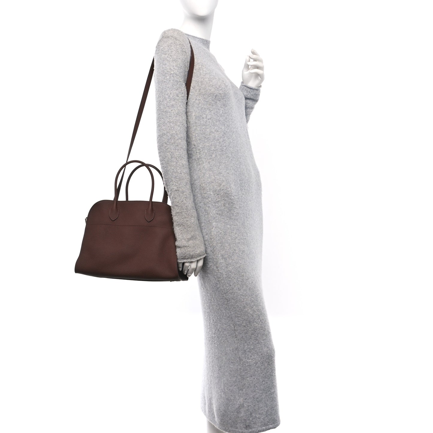 Matte Grained Calfskin Soft Margaux 12 Dark Mocha