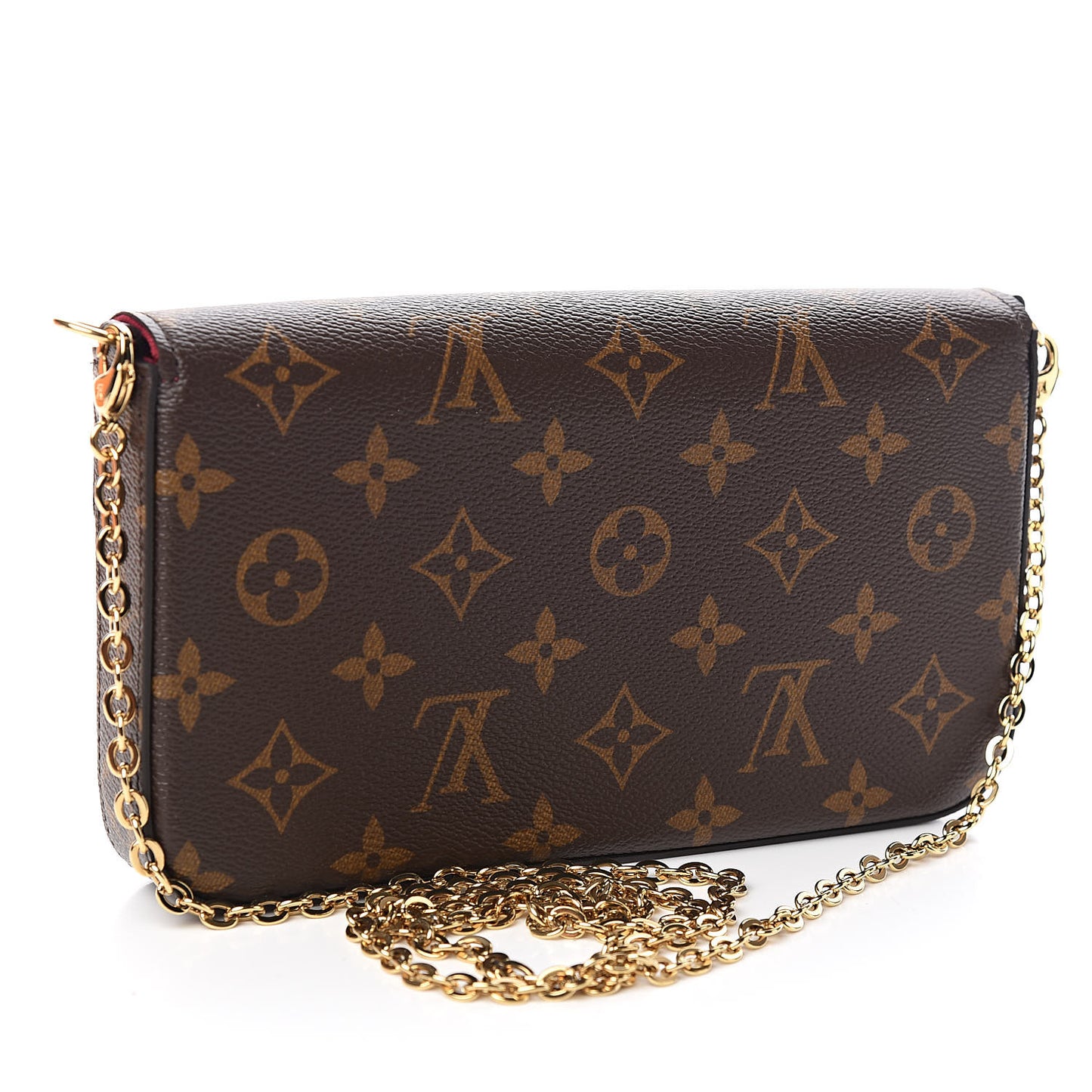 Monogram Pochette Felicie Chain Wallet Fuchsia
