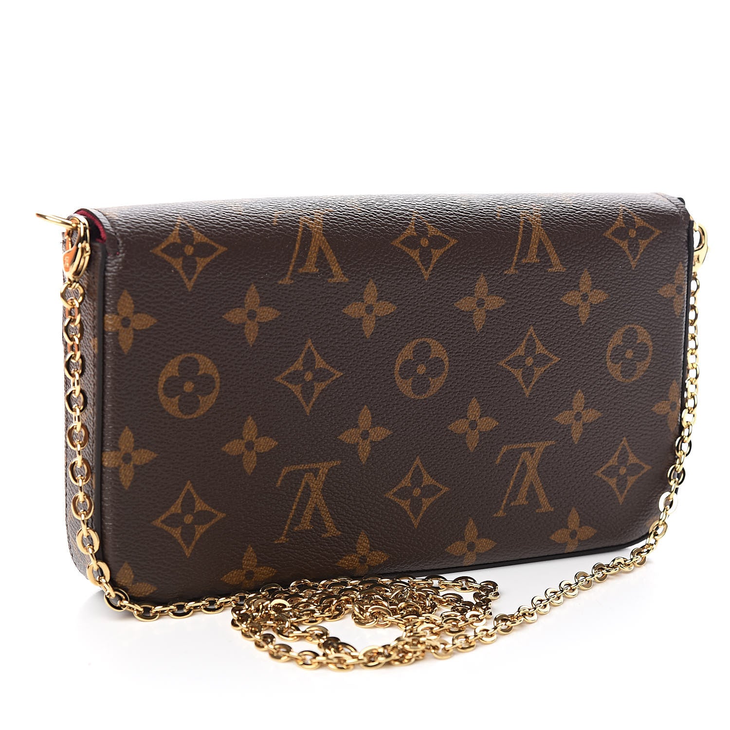 Louis Vuitton Monogram Pochette Felicie Chain Wallet Fuchsia 3 of 11