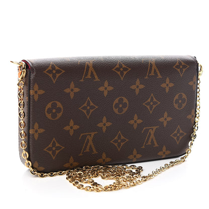 Louis Vuitton Monogram Pochette Felicie Chain Wallet Fuchsia 3 of 11