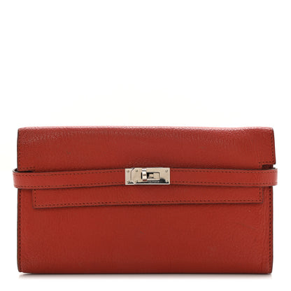 Hermes Chevre Mysore Kelly Longue Wallet Coq De Roche 1 of 8