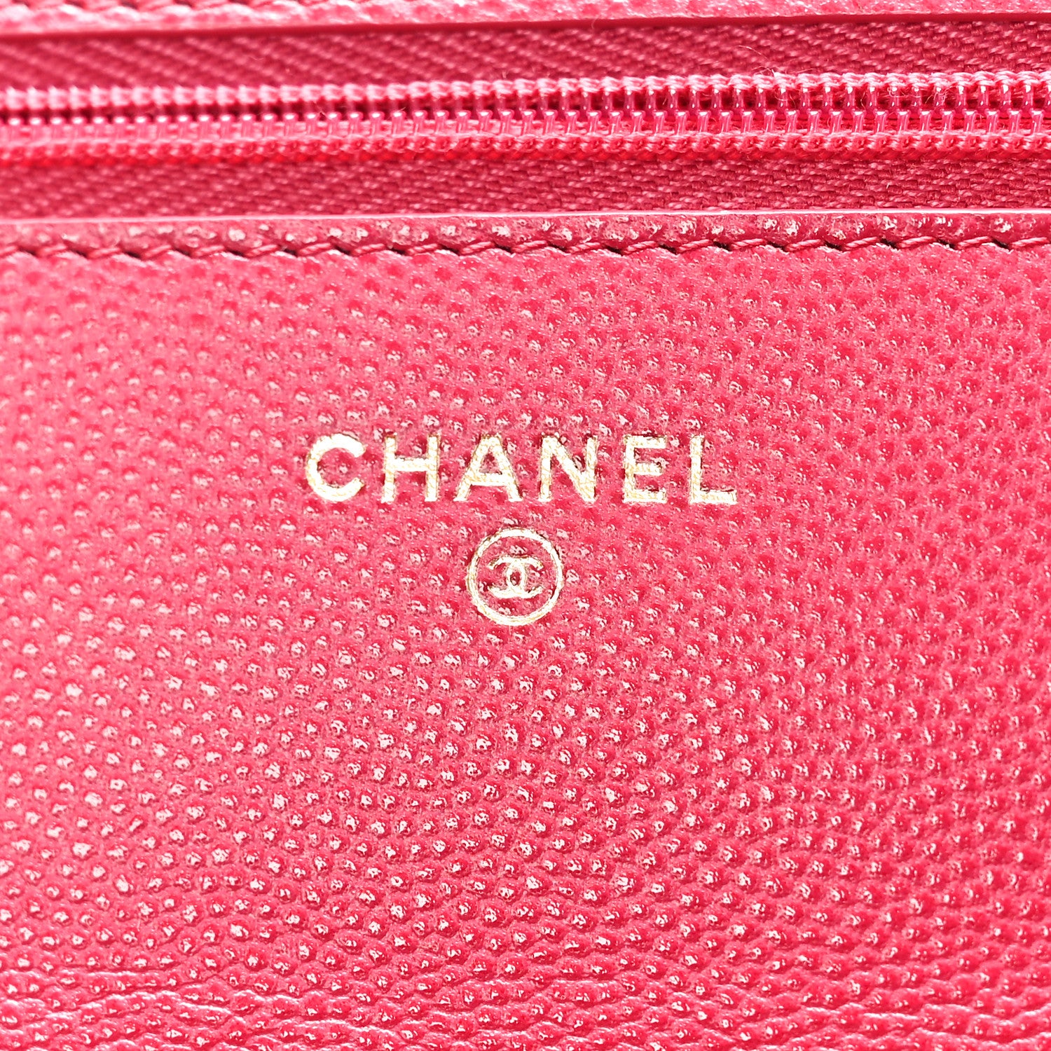 Chanel Caviar Quilted Wallet on Chain WOC Dark Pink 6 of 11