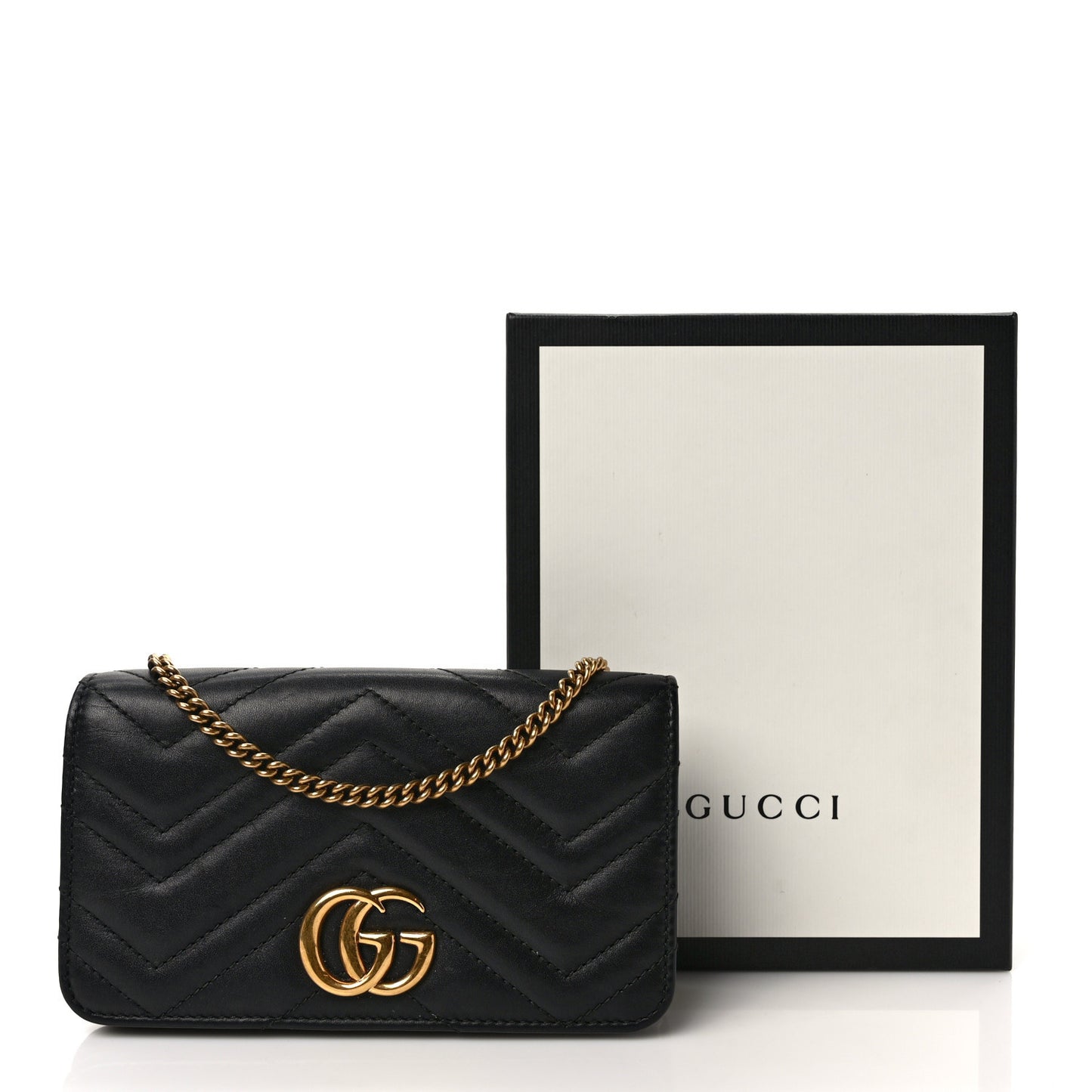 Calfskin Matelasse GG Marmont Mini Bag Black