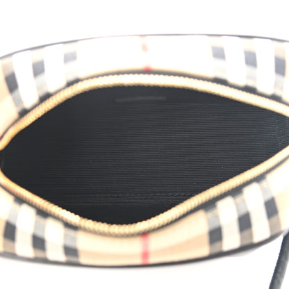 Burberry Calfskin Vintage Check Half Cube Crossbody Bag Black 5 of 10