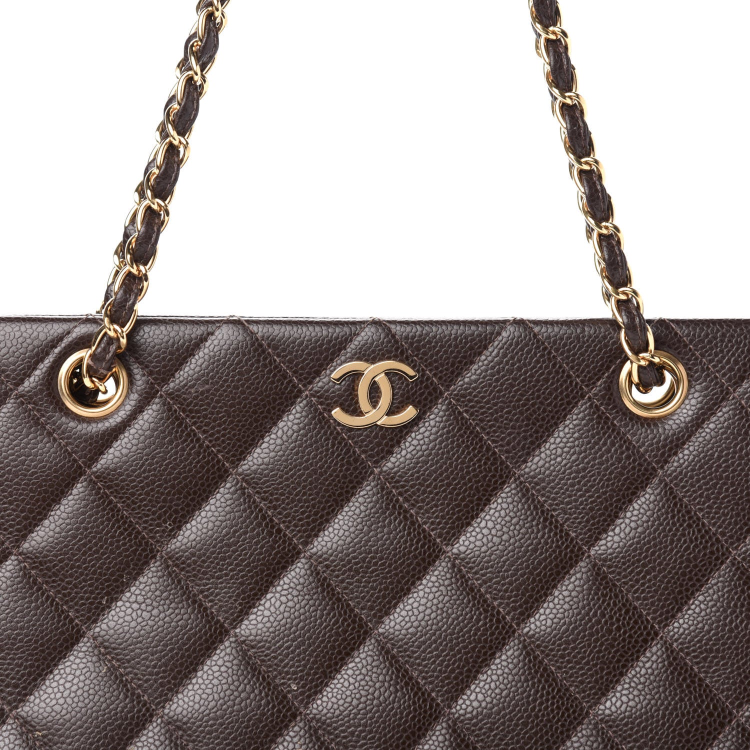Chanel Caviar Quilted Shopper Tote Dark Brown 13 of 13