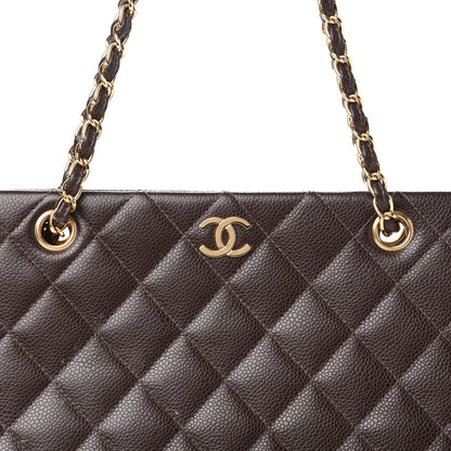 Chanel Caviar Quilted Shopper Tote Dark Brown 13 of 13
