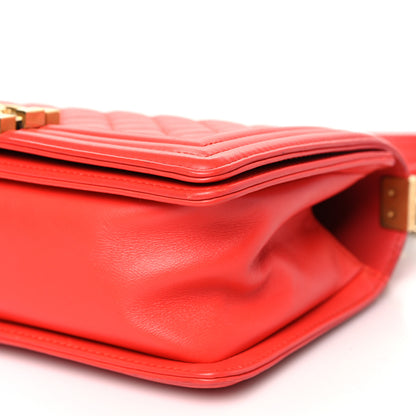 Chanel Lambskin Quilted Medium Boy Flap Red 11 of 12