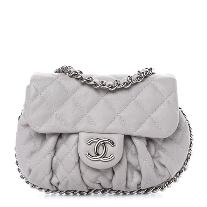 Chanel Washed Lambskin Quilted Mini Chain Around Messenger Grey 1 of 10