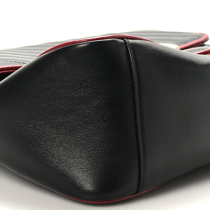Gucci Vintage Effect Calfskin Matelasse Diagonal Medium Torchon GG Marmont Top Handle Shoulder Bag Black Romantic Cherry 16 of 17