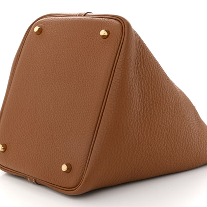 Hermes Taurillon Clemence Picotin Lock 22 MM Gold 10 of 10