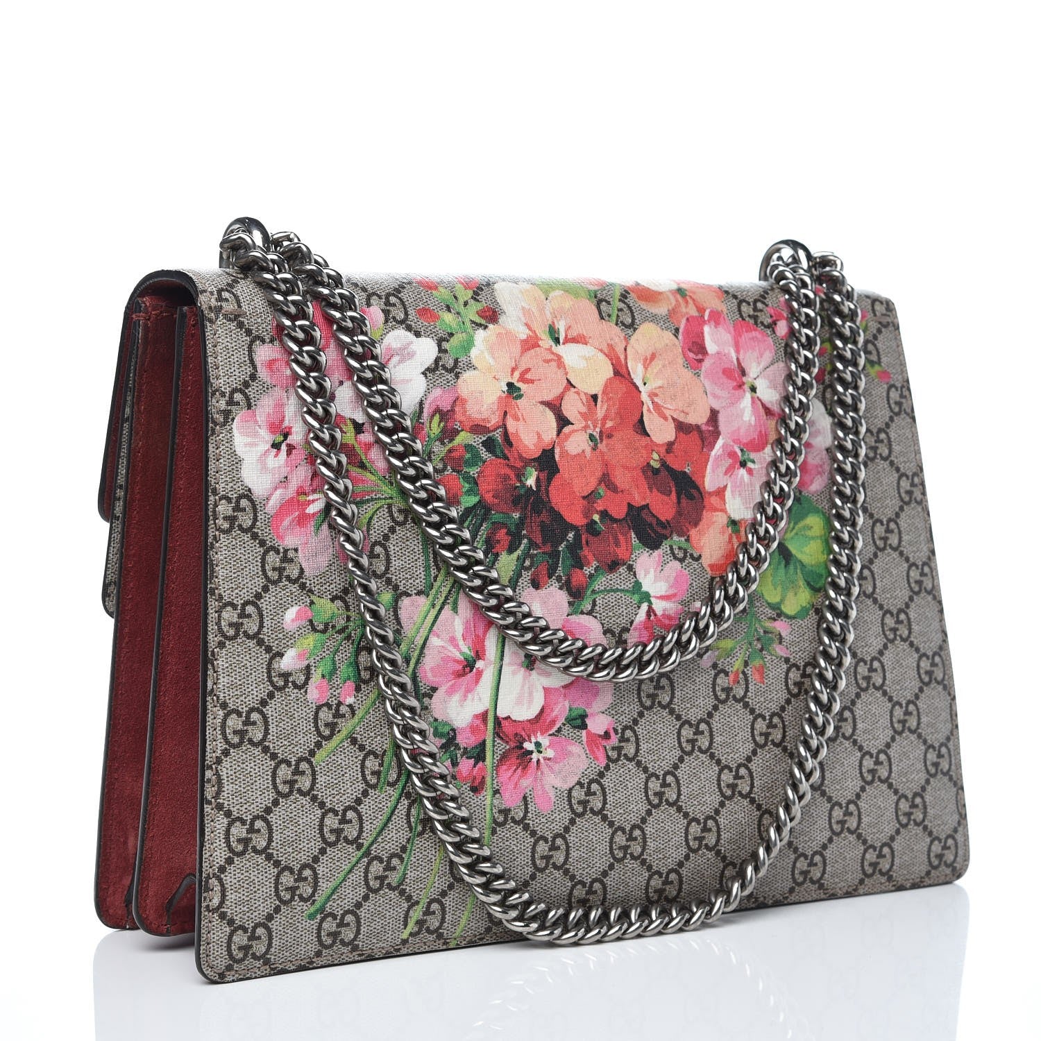 Gucci GG Supreme Monogram Blooms Medium Dionysus Shoulder Bag Beige Multicolor Dry Rose 4 of 14