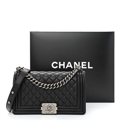 Chanel Calfskin Quilted Medium Boy Flap Black 12 of 12