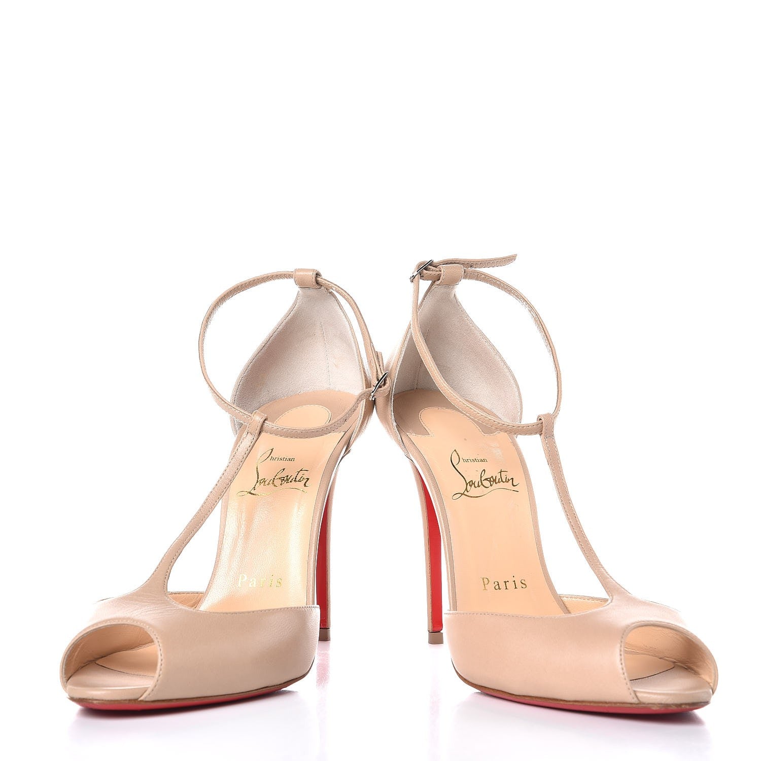 Christian Louboutin Nappa Senora 100 Sandals 37.5 Nude 5 of 10