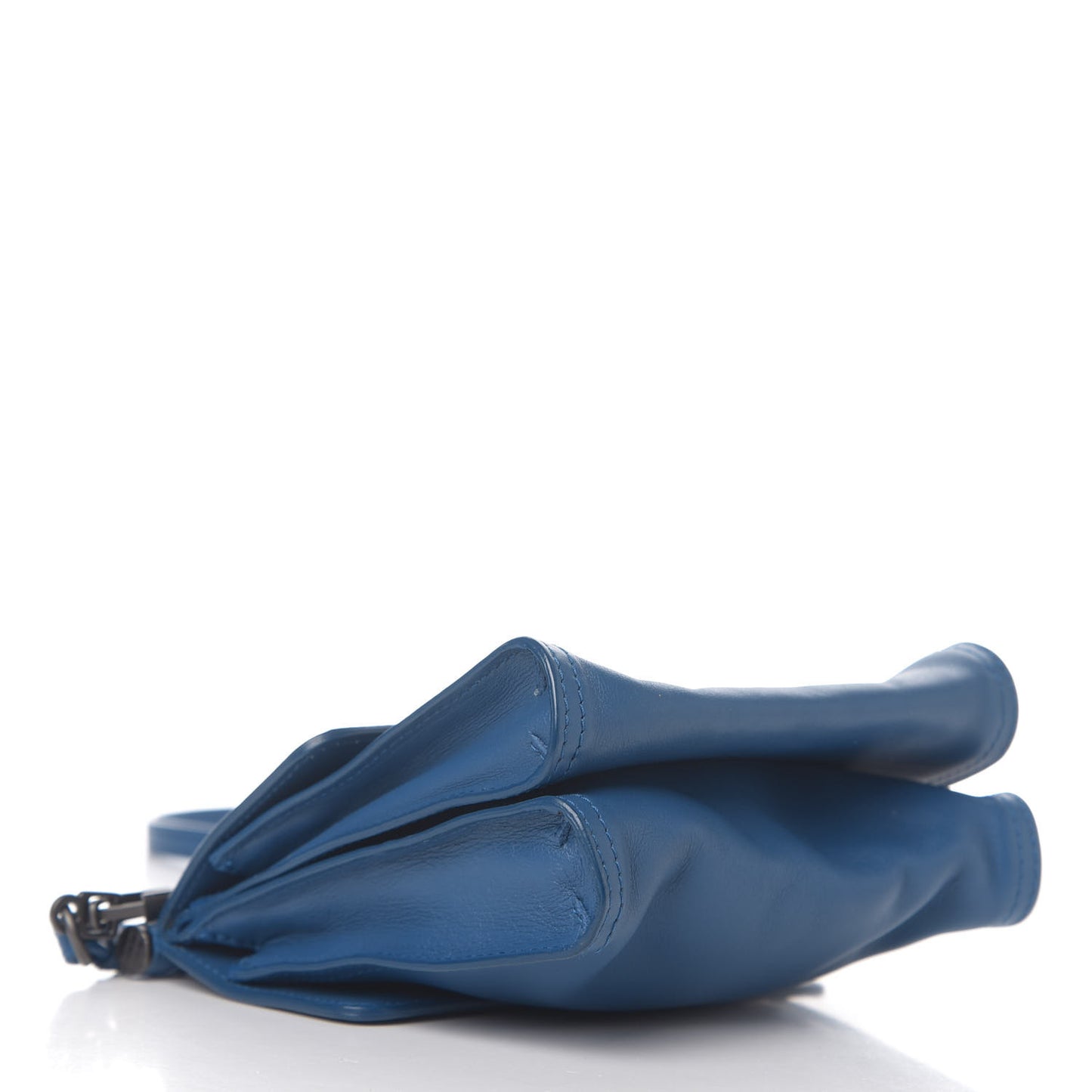 Goatskin Intrecciato Crossbody Messenger Blue