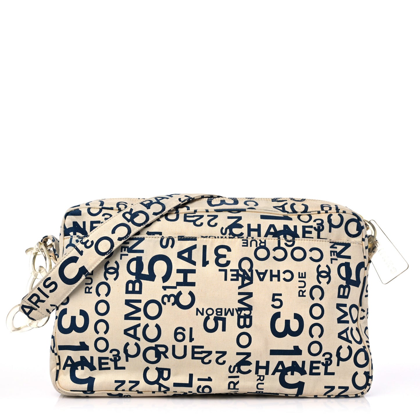 Canvas 31 Rue Cambon Shoulder Bag White Blue